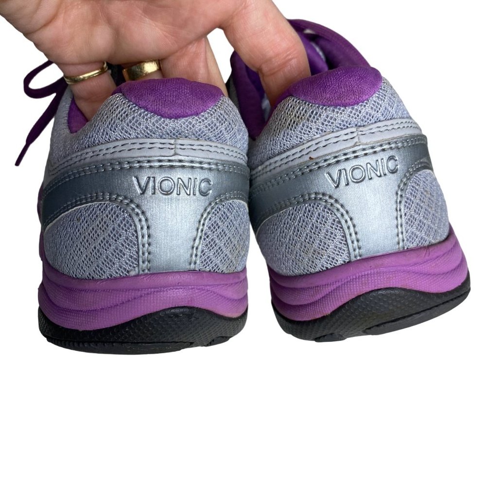 Vionic purple lavender gray arch support orthotic orthaheel sneakers women's 8 - Picture 2 of 11